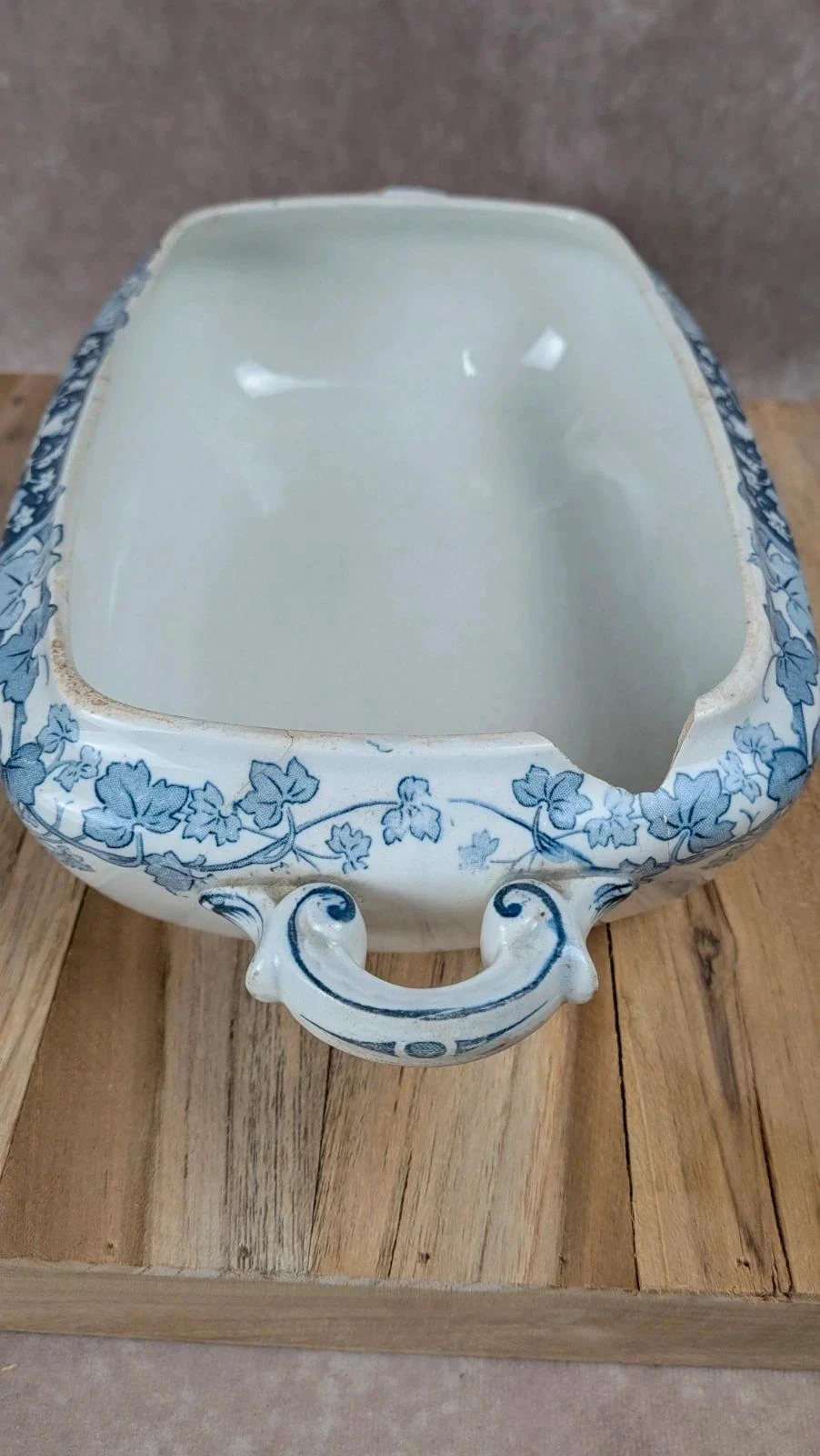 Légumière ancienne Kg Lunéville modèle Marceau décor bleu – photo 5